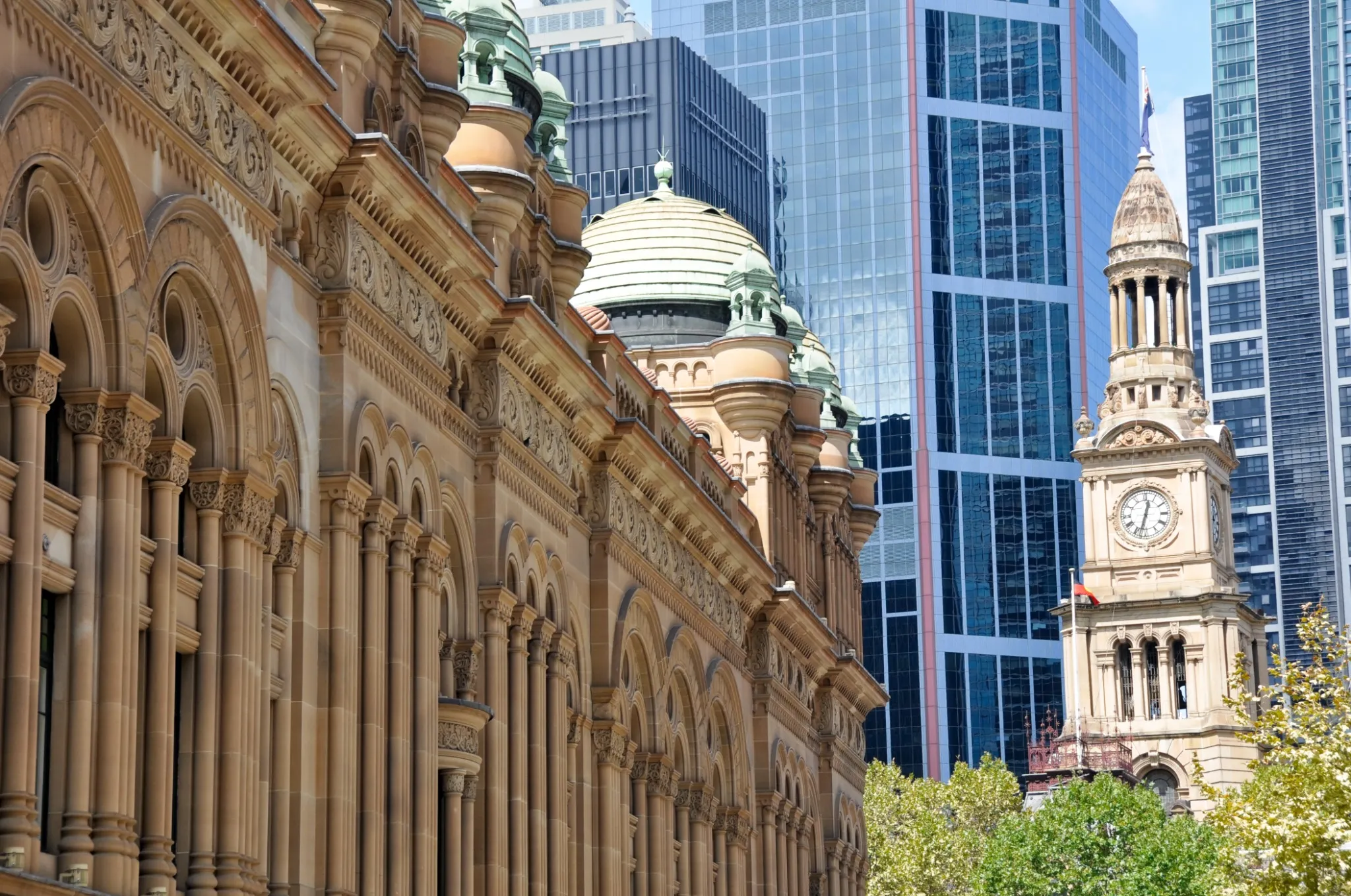 Queen Victoria Building and Sydney Town Hall (Australia).
